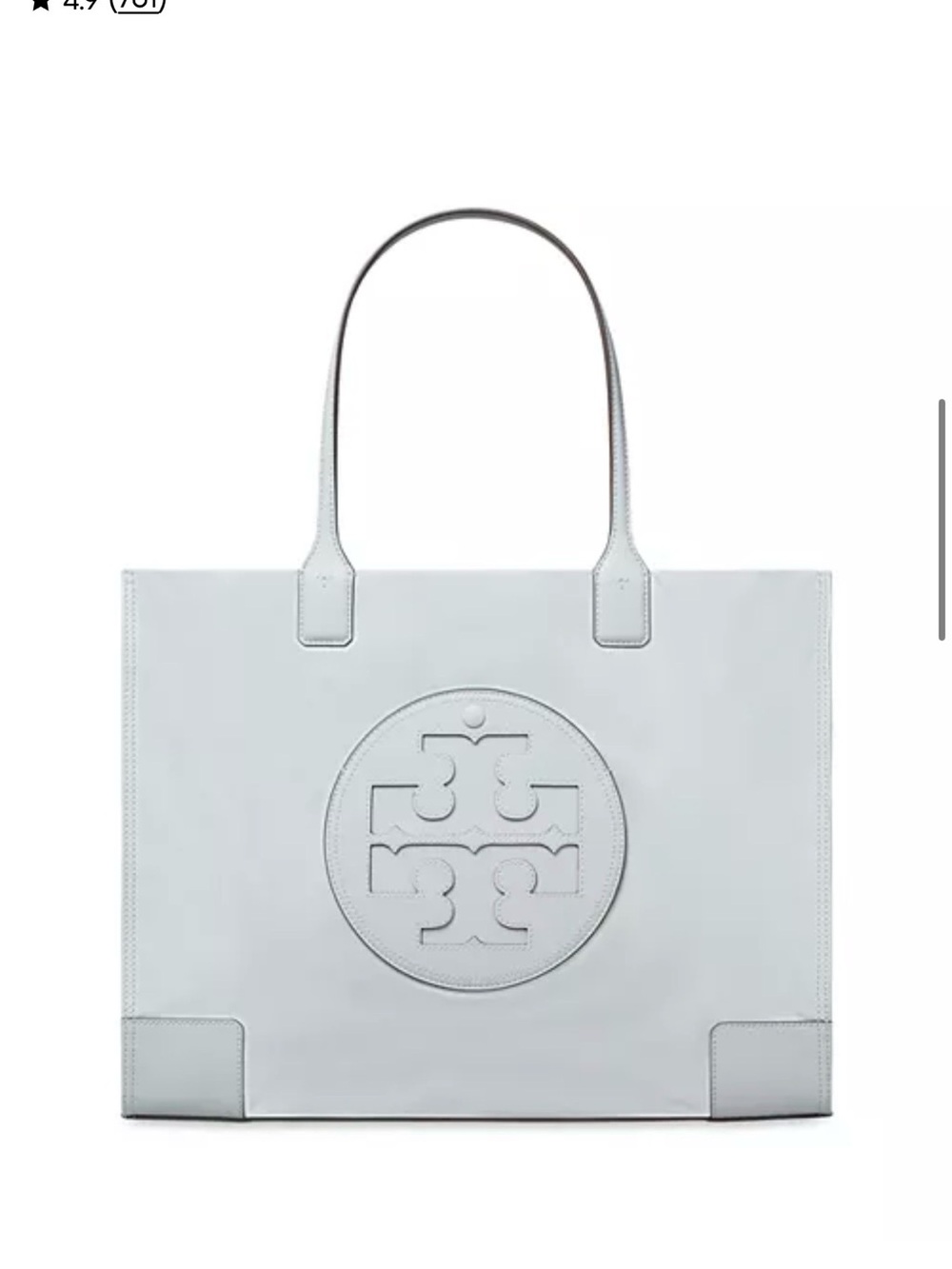 Tory Burch Light Gray & Grey Logo Tote Bag - Picture 2 of 10